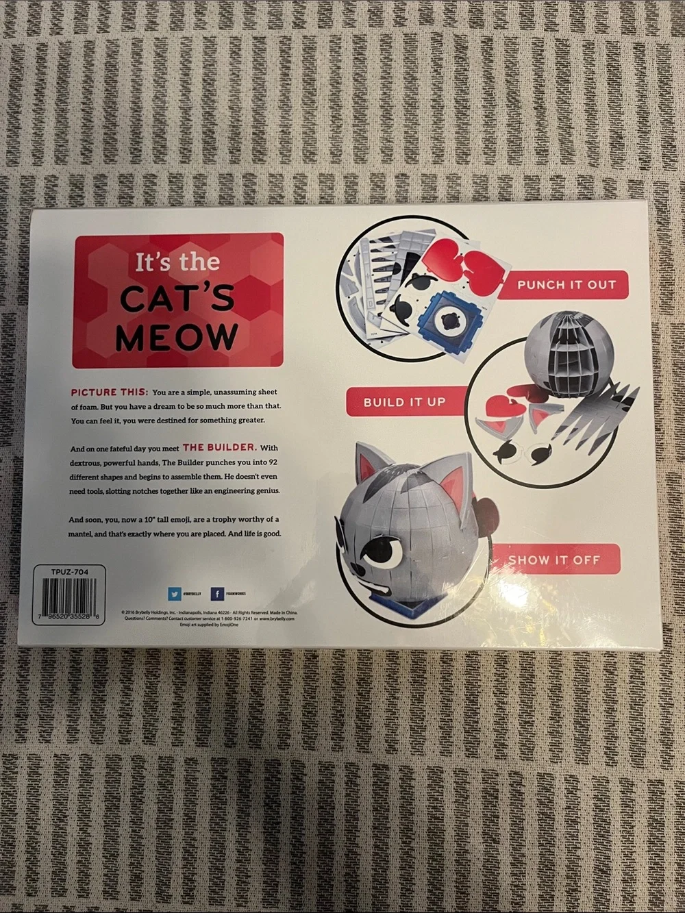 FRISKY FELINES 3D Emoji Model - Gray Kids Toy by Foamworks